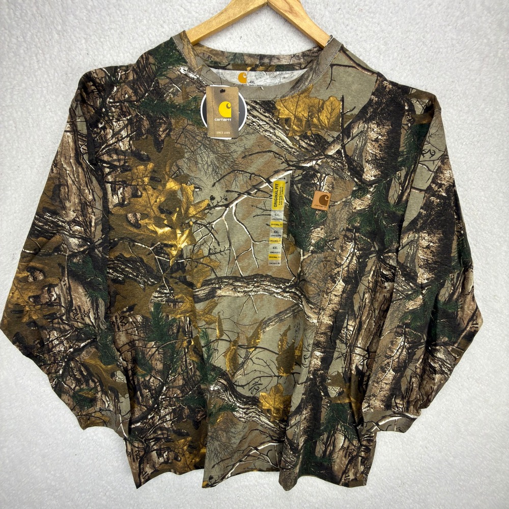Carhartt Long Sleeve Pocket T-Shirt‎ Mens 4XL K285 977 Realtree Xtra Camo NWT